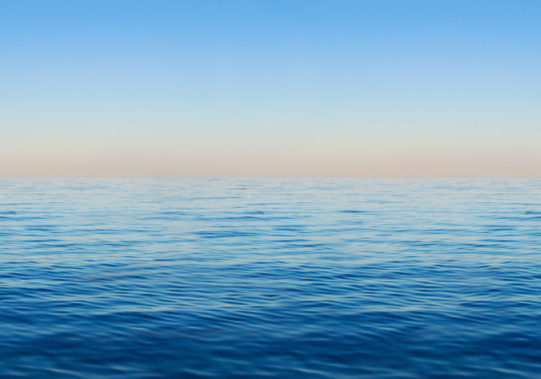 Panorama of sea waves on the background of dawn